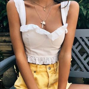 White Lace Crop Bustier